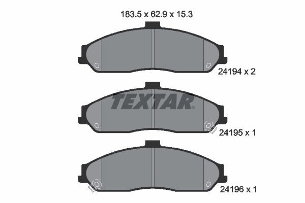 TEXTAR 2419401 Brake pad set with acoustic wear warning