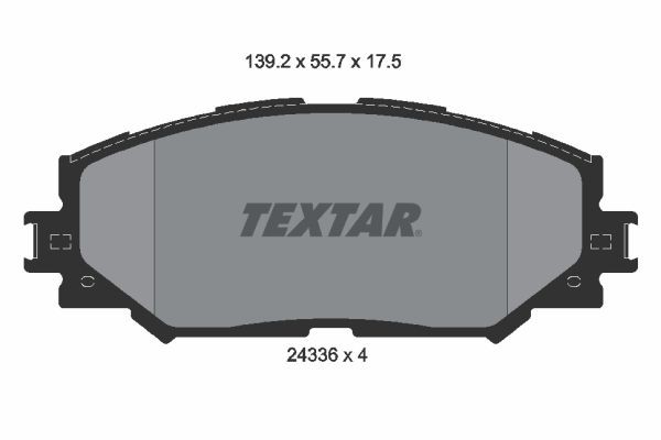 2433601 TEXTAR Brake pad set LEXUS not prepared for wear indicator