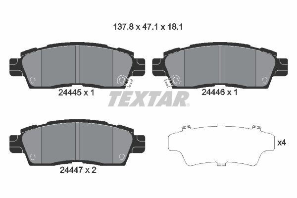 TEXTAR 2444501 Brake pads SAAB 9-7X 2004 price