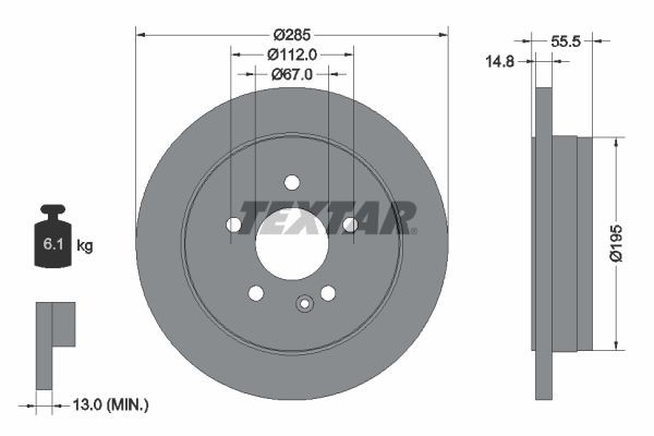 Mercedes M-Class Brake discs 7680968 TEXTAR 92090003 online buy