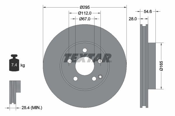 Mercedes E-Class Brake discs 7681035 TEXTAR 92115105 online buy