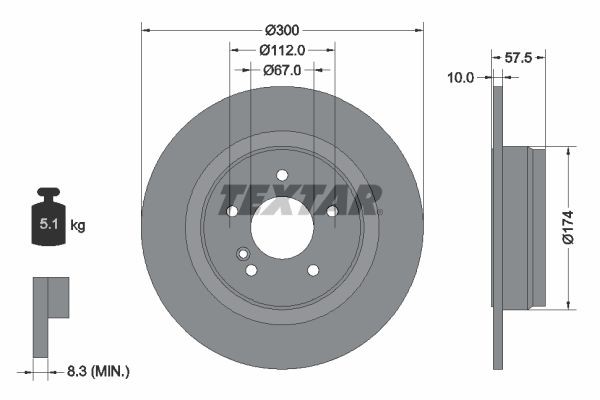 Mercedes C-Class Brake disc set 7681205 TEXTAR 92163300 online buy