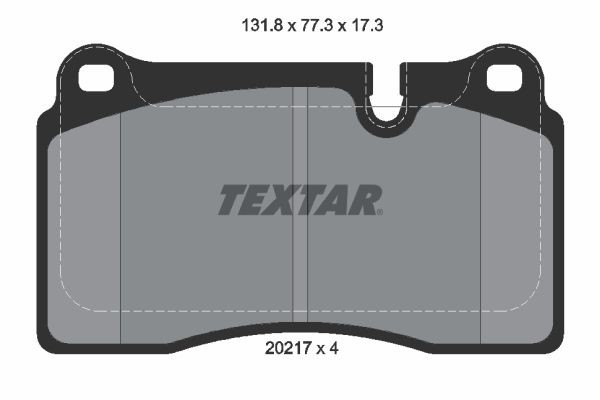 20217 TEXTAR prepared for wear indicator Height: 77,3mm, Width: 131,8mm, Thickness: 17,3mm Brake pads 2021701 buy
