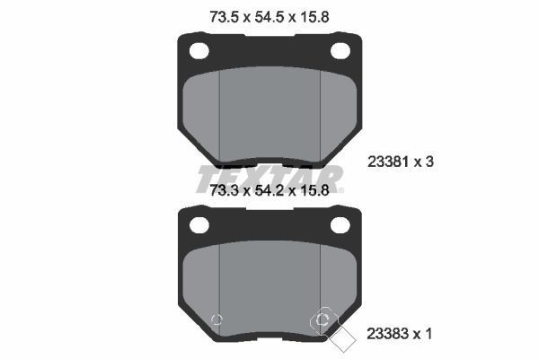 TEXTAR 2338102 Brake pad set with acoustic wear warning