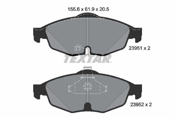TEXTAR 2395101 Brake pad set with acoustic wear warning