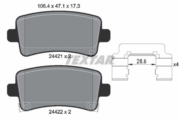 Great value for money - TEXTAR Brake pad set 2442102