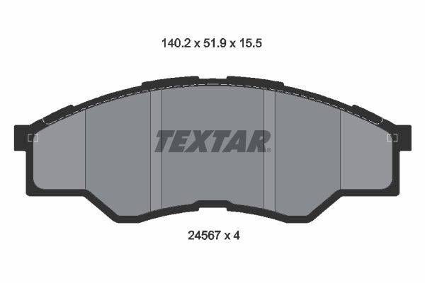 TEXTAR 2456701 Brake pad set not prepared for wear indicator