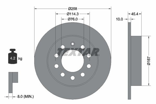 Original TEXTAR 98200 1667 0 1 Brake disc kit 92166700 for HYUNDAI COUPE
