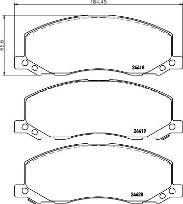 MINTEX MDB2871 Brake pad set with acoustic wear warning