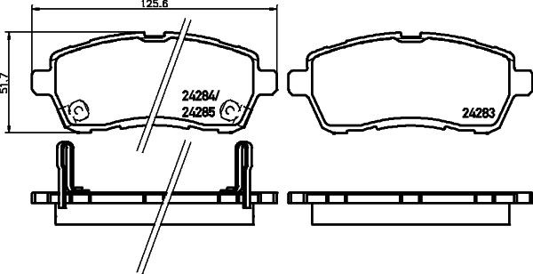 24283 MINTEX MDB2968 Brake pad set Ford Fiesta Mk6 1.6 Flex 116 hp Petrol/Ethanol 2010 price