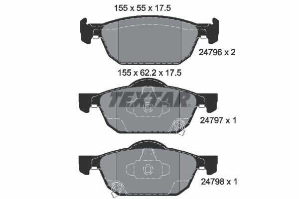 TEXTAR 2479601 Brake pad set with acoustic wear warning