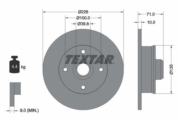 Great value for money - TEXTAR Brake disc 92041803