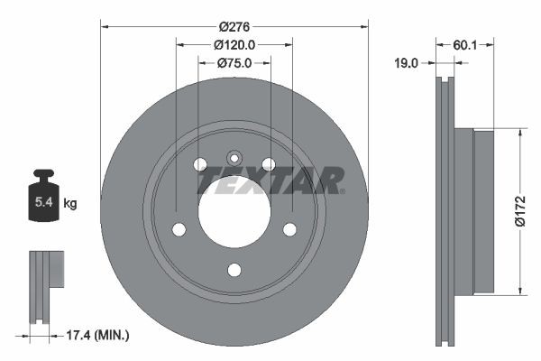 BMW 3 Series E46 Tuning parts - Brake disc TEXTAR 92072403