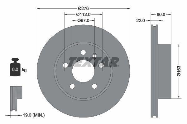 Mercedes V-Class Brake disc set 7681726 TEXTAR 92074403 online buy