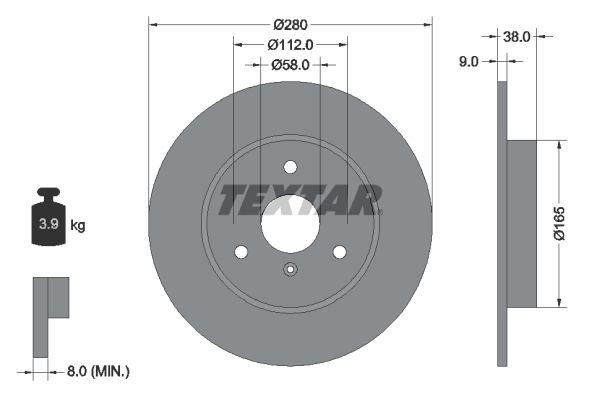 Kia CLARUS Brake discs 7681748 TEXTAR 92097603 online buy