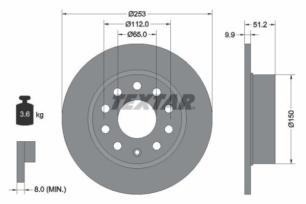 TEXTAR Brake discs 98200 1209 0 1 PRO buy online