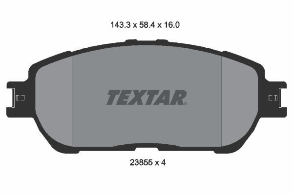 23855 TEXTAR prepared for wear indicator Height: 58,4mm, Width: 143,3mm, Thickness: 16mm Brake pads 2385501 buy