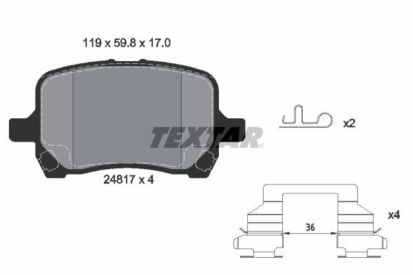 TEXTAR 2481701 Brake pads CHEVROLET HHR 2005 price