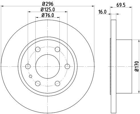 98200 1775 MINTEX 296x16mm, 06/07x125, solid Ø: 296mm, Brake Disc Thickness: 16mm Brake rotor MDC1932 buy