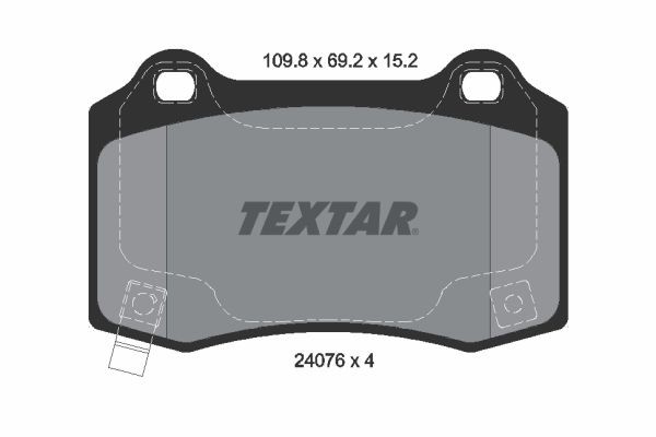 TEXTAR 2407601 Brake pad set with acoustic wear warning