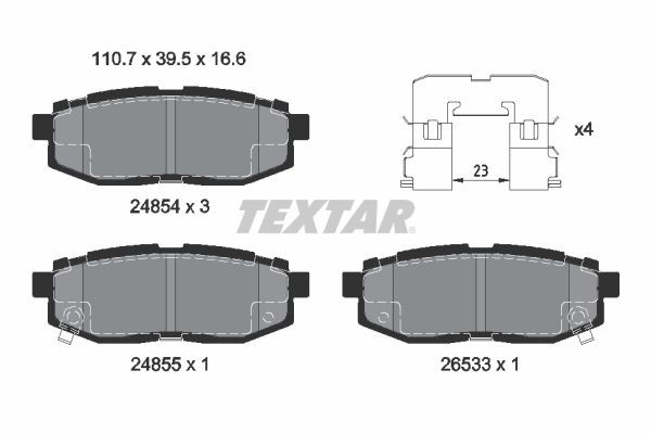 Subaru TRIBECA Brake pad set TEXTAR 2485401 cheap