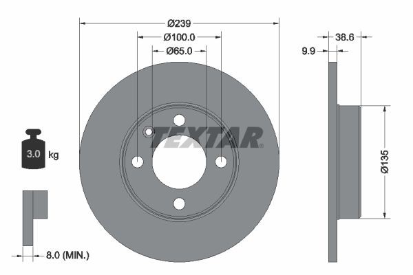 Volkswagen POLO Brake discs 7682193 TEXTAR 92009303 online buy