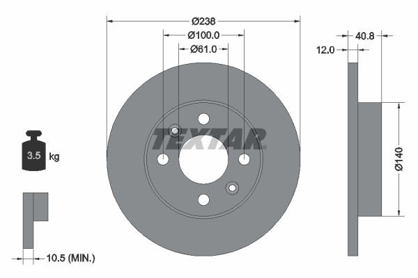 98200 0361 0 1 PRO TEXTAR PRO 92036103 Brake rotors Renault Logan Estate 1.5 dCi 90 hp Diesel 2014 price