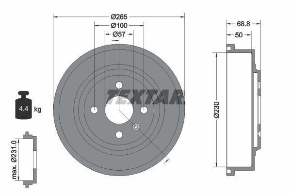 98100 0315 0 1 TEXTAR 94031500 Drum brake kit Opel Astra H L70 1.9 CDTI 101 hp Diesel 2011 price