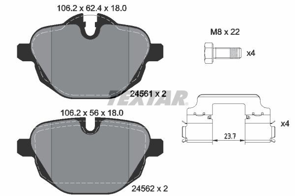 BMW X3 Tuning parts - Brake pad set TEXTAR 2456101
