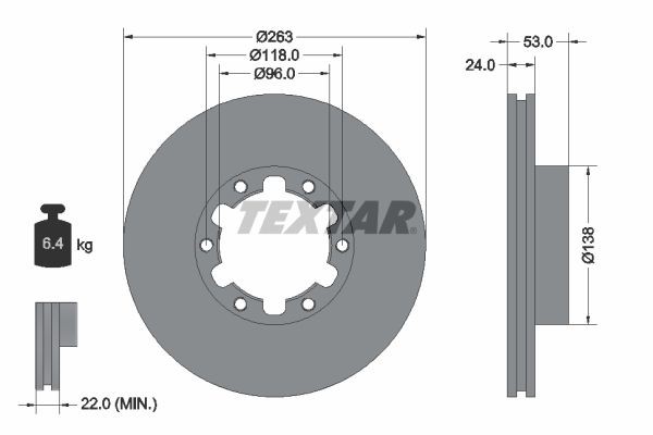 TEXTAR 93191900 Bremsscheibe für NISSAN ECO-T LKW in Original Qualität