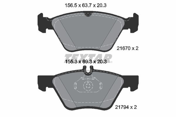 21670 TEXTAR epad 2167081 Brake pad wear indicator Mercedes S210 E 320 3.2 218 hp Petrol 1998 price