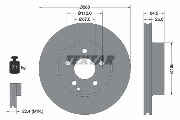 TEXTAR 92159603 Brake discs MERCEDES-BENZ C-Class 2011 in original quality