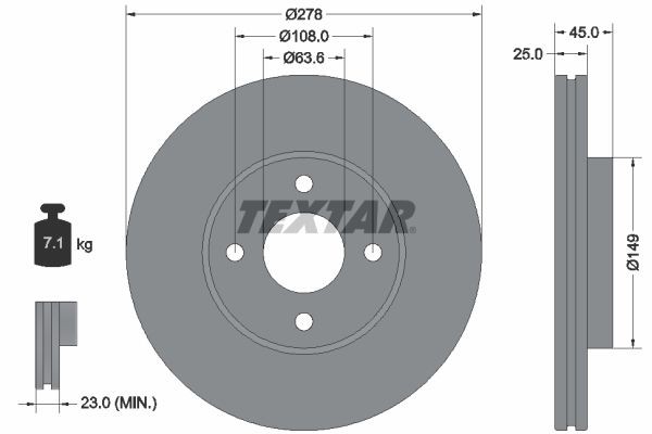 Great value for money - TEXTAR Brake disc 92159003