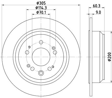 98200 1951 MINTEX 305x9mm, 05/10x114,3, solid Ø: 305mm, Brake Disc Thickness: 9mm Brake rotor MDC2165 buy