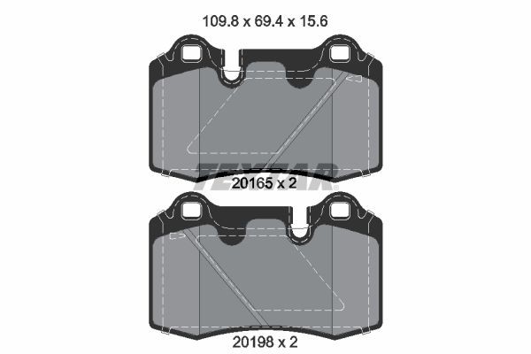 TEXTAR 2016501 Brake pad set prepared for wear indicator