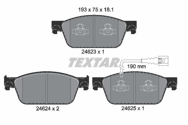 Brake pad set TEXTAR 2462301 - Volkswagen Transporter T6 Van (SGA, SGH) Brake spare parts order
