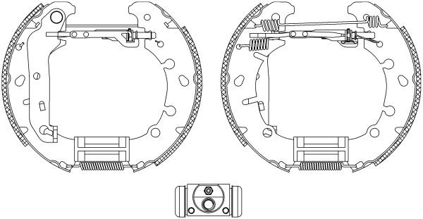 Original 84057300 TEXTAR Brake shoes and drums FORD