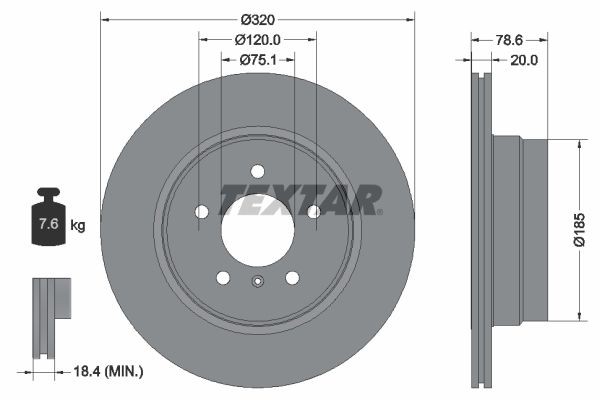 Original 92161103 TEXTAR Disc brakes BMW