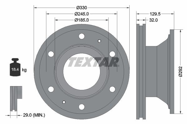 TEXTAR 93221300 Bremsscheibe für IVECO EuroCargo I-III LKW in Original Qualität