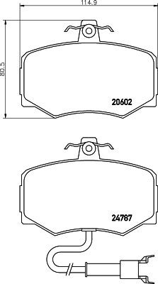 MINTEX MGB461 Brake pad set with integrated wear warning contact, with brake caliper screws