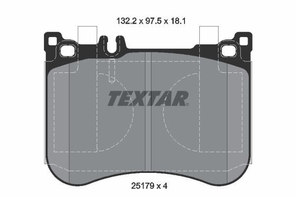 25179 TEXTAR prepared for wear indicator Height: 97,5mm, Width: 132,2mm, Thickness: 18,1mm Brake pads 2517901 buy