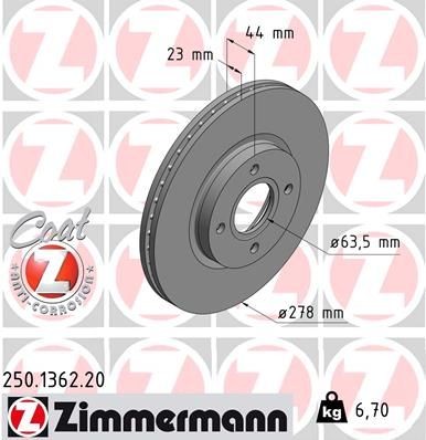 Great value for money - ZIMMERMANN Brake disc 250.1362.20