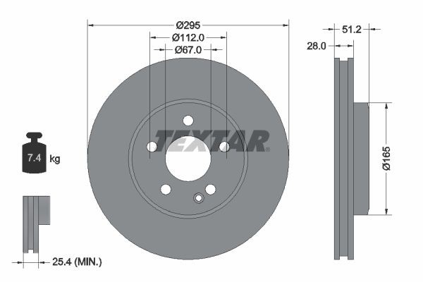 Great value for money - TEXTAR Brake disc 92241603