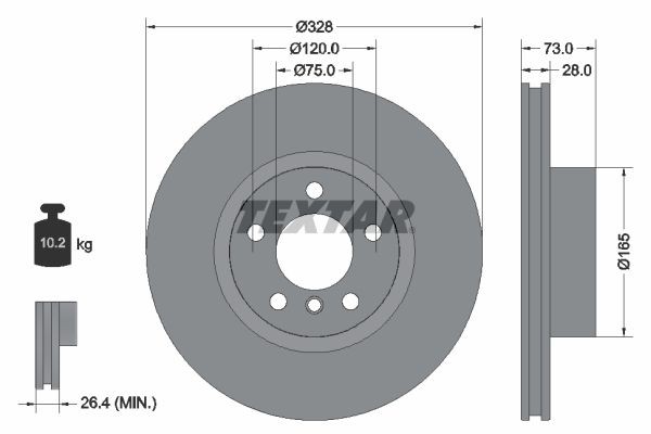 Original TEXTAR 98200 2571 0 1 PRO Brake disc kit 92257103 for BMW X3