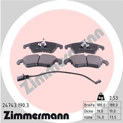 ZIMMERMANN Brake pad set, disc brake 24408 buy online