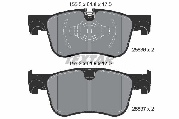 TEXTAR 2583601 Brake pad set prepared for wear indicator