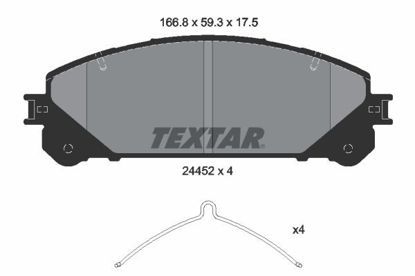TEXTAR 2445201 Brake pads LEXUS NX 2016 in original quality