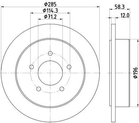 98200 1691 MINTEX 285x12mm, 05/05x114,3, solid Ø: 285mm, Brake Disc Thickness: 12mm Brake rotor MDC1335 buy