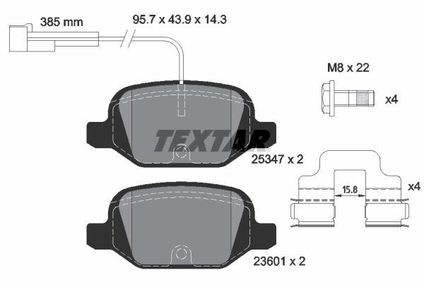 23601 TEXTAR 2534701 Headlight Fiat 500 312 1.4 Flex 107 hp Petrol/Ethanol 2011 price