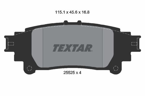 25525 TEXTAR not prepared for wear indicator Height: 45,6mm, Width: 115,1mm, Thickness: 16,8mm Brake pads 2552501 buy
